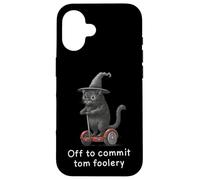 Off to Commit Tom Foolery - Divertente gatto strega Halloween Custodia per iPhone 16