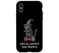 Off to Commit Tom Foolery - Divertente gatto strega Halloween Custodia per iPhone X/XS