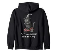 off to Commit Tom Foolery - Divertente Gatto Strega Halloween Felpa con Cappuccio