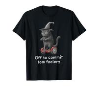 off to Commit Tom Foolery - Divertente Gatto Strega Halloween Maglietta