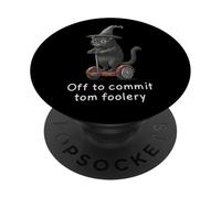 Off to Commit Tom Foolery - Divertente gatto strega Halloween PopSockets PopGrip Adesivo
