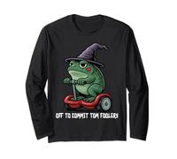 off To Commit Tom Foolery Frog Wizard Whimsical Vintage Cute Maglia a Manica