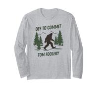 off to Commit Tom Foolery Funny Bigfoot Walking Graphic Maglia a Manica