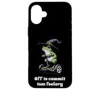 Off To Commit Tomfoolery Frog Divertente Detto Uomini Donne Bambini Custodia per iPhone 16 Plus