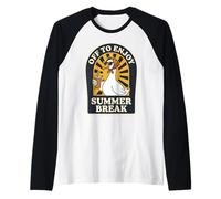 off To Enjoy Summer Break Cute Goose Occhiali da Sole Grafica Maglia con Maniche Raglan