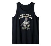 off To Judge Everyone Classy Pigeon Riding Bike Bere caffè Canotta
