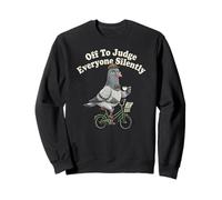off To Judge Everyone Classy Pigeon Riding Bike Bere caffè Felpa