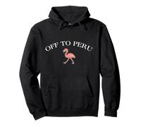 off to Peru Flamingo Funny Vintage Peruvian Souvenir Felpa con Cappuccio
