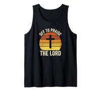 off To Praise The Lord Christian Faith Cross retrò Canotta