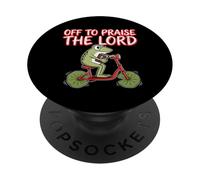 Off To Praise The Lord Frog Meme Funny Christian Faith Jesus PopSockets PopGrip Adesivo