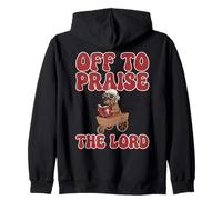 off To Praise The Lord Griffon Dog Retro Vintage Felpa con Cappuccio
