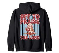 off to Praise The Lord Owl Retro Felpa con Cappuccio
