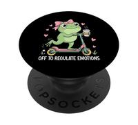 Off To Regulate Emozioni Divertente Rana Meme Salute Mentale PopSockets PopGrip Adesivo
