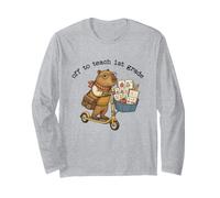 off To Teach 1st Grade Insegnante Capybara Classroom Divertente Maglia a Manica