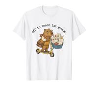 off To Teach 1st Grade Insegnante Capybara Classroom Divertente Maglietta