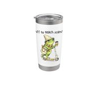 Off to Teach Science Funny Teacher Frog Back to School Humor Bicchiere termico in acciaio inox doppia parete