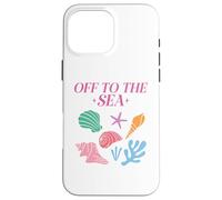 Off To The Sea Estate Carino Spiaggia Colorful Seashells Stella Marina Custodia per iPhone 16 Pro Max