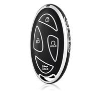 OFF WE GO Cover Chiave Guscio Chiavi Custodia Chiave per Hyundai Grandeur Grand Prix GN7 Ioniq 6 Kona 2023 2024 Coprichiave Macchina Copri Chiavi Telecomando Auto Portachiavi,Argento Nero