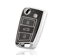 OFF WE GO Cover Chiave Guscio Chiavi Custodia Chiave per VW Golf 7 Polo Skoda Octavia Tiguan MK7 Jetta Seat Leon Fabia Ibiza Superb Coprichiave Macchina TPU Copri Chiavi Telecomando Auto, Nero