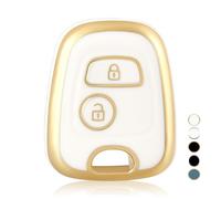 OFF WE GO Cover Chiave Guscio Chiavi per Peugeot 106 107 206 207 208 407 Citroen C1 C2 C3 C4 C5 Xsara Picasso Saxo Toyota Aygo Custodia Chiave Copri Chiavi Telecomando Auto Portachiavi, Oro Bianco