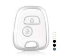 OFF WE GO Cover Chiave Guscio Chiavi per Peugeot 106 107 206 207 208 407 Citroen C1 C2 C3 C4 C5 Xsara Picasso Saxo Toyota Aygo Custodia Chiave Copri Chiavi Telecomando Auto Portachiavi, Argento Bianco