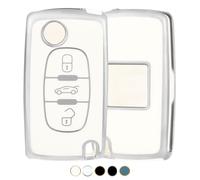 OFF WE GO Cover Chiave Guscio Chiavi per Peugeot 107 207 307 407 607 208 308 408 Custodia Coprichiave per Citroen C2 C3 C4 C5 C6 C8 Chiave Macchina Copri Chiavi Telecomando Auto Portachiavi, Bianco