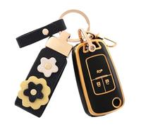 OFF WE GO Cover Chiave Guscio Custodia Chiavi per Opel Vauxhall Astra H J K Adam Insignia A Meriva B Mokka X Vectra C Zafira Mokka Coprichiave con Portachiavi Macchina Telecomando Auto, Oro Nero