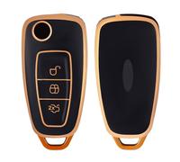 OFF WE GO Custodia Chiave Cover Chiave Guscio Chiavi per Ford MK4 Mk8 Kuga Fiest Focus Galaxy Transit Custom Connect Tourneo Mondeo Coprichiave Macchina TPU Telecomando Auto Portachiavi, Oro Nero