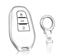 OFF WE GO Custodia Chiave Cover Chiave Guscio Chiavi per Peugeot 208 308 3008 5008 408 508L 307 2008 Citroen C3 C4 C5 DS3 DS5 DS7 Coprichiave Macchina Copri Chiavi Telecomando Auto Portachiavi, Bianco