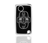 OFF WE GO Custodia Chiave Cover Chiave Guscio Chiavi per Peugeot 807 1007 Citroen C8 Fiat TPU Copri Chiavi Telecomando Auto Portachiavi, Argento Nero