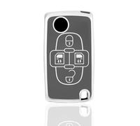 OFF WE GO Custodia Chiave Cover Chiave Guscio Chiavi per Peugeot 807 1007 Citroen C8 Fiat TPU Copri Chiavi Telecomando Auto Portachiavi, Argento Grigio