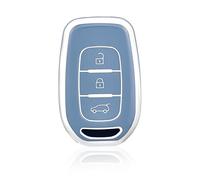 OFF WE GO Custodia Chiave Cover Chiave Guscio Chiavi per Renault Clio Twingo Kangoo Master Megane Kadjar Trafic Captur Scenic Dacia Sandero Coprichiave TPU Telecomando Auto Portachiavi, Argento Blu