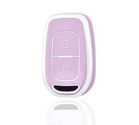 OFF WE GO Custodia Chiave Cover Chiave Guscio Chiavi per Renault Kwid Symbol Clio Trafic Sandero Dacia Logan Duster Dokker Captur Kadjar Coprichiave Macchina TPU Telecomando Portachiavi, Argento Viola