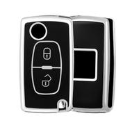 OFF WE GO Custodia Chiave Guscio Auto Copertina Chiave Macchina per Peugeot 207 307 308 407 408 3008 5008 Citroen C2 C3 C4 C5 C6 C8 TPU Guscio Cover Portachiavi Custodia Telecomando, Argento Nero