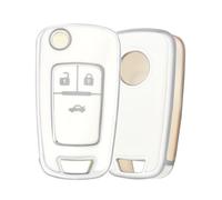OFF WE GO Custodia Chiave per Chevrolet Guscio per Chiavi Auto Donne Copertina Chiave Macchina per Aveo Holden Barina TM Vauxhall Adam Astra 3 Pulsante TPU Guscio Cover Portachiavi, Argento Bianco