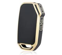 OFF WE GO Custodia Chiave per KIA Guscio Auto Copertina Chiave Macchina per Ceed Soul Sportage Sorento Stinger Rio Optima Niro Forte Guscio Cover Portachiavi Custodia Telecomando Cancello, Oro Nero