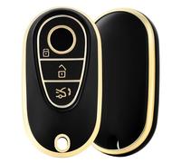 OFF WE GO Custodia Chiave per Mercedes Benz Telecomando Copri Chiavi per C-Class W206 S-Class W223 GLC X254 EQS V297 EQE V295 2020 2021 2022 2023 2024 2025 Guscio Auto Copertina Chiave Macchina, Nero