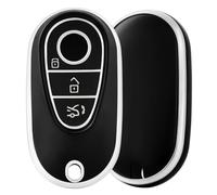 OFF WE GO Custodia Chiave per Mercedes Benz Telecomando Copri Chiavi per C-Class W206 S-Class W223 GLC X254 EQS V297 EQE V295 2020 2021 2022 2023 2024 2025 Auto Copertina Chiave Macchina, Argento Nero