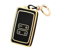 OFF WE GO Custodia Chiave per Renault Guscio Auto Copertina Chiave Macchina per Clio Espace Dacia Duster Megane Kadjar Captur Arkana TPU Guscio Cover con Portachiavi Custodia Telecomando Cancello,Nero
