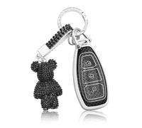 OFF WE GO Guscio Custodia Chiavi Cover Chiave per Ford Fiesta IV Focus III Kuga Galaxy Fusion Mondeo IV B-Max Grand C-Max S-Max Mk2 Mk3 Mk4 Coprichiave con Portachiavi Macchina Telecomando Auto, Nero