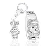 OFF WE GO Guscio Custodia Chiavi Cover Chiave per Mercedes Benz A B C E G S SL CLS Klasse SLC CLA GLB GLC GLE GLS W205 S205 C205 A205 C260L Coprichiave con Portachiavi Macchina Telecomando Auto,Bianco