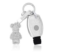 OFF WE GO Guscio Custodia Chiavi Cover Chiave per Mercedes Benz A B C E GLA GLC GLE GLK SLK CLA CLK W176 W245 A203 W204 W211 Coprichiave con Portachiavi Macchina Telecomando Auto, Bianco