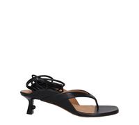 Off-White Black Leather Flip-Flop Sandals - EU39/US9