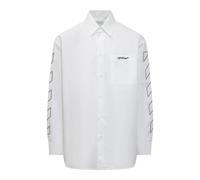 Off White - Chiusura a Bottoni Grafica Overshirt - - Shirts - Uomo - Bianco - M