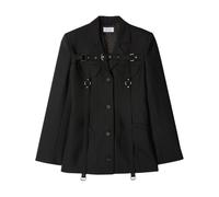 Off White, ,Jackets ,Donna ,Nero ,S Blazer Monopetto in Misto Lana
