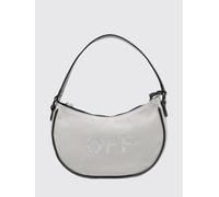 Off-White Kids Borsa a spalla in cotone con logo di strass OS Grigio