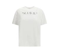 Off White, ,Tops ,Donna ,Bianco ,M The Kiss Quote T-shirt