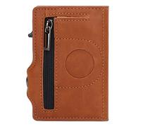OFFAXE Portafoglio, porta carte di credito ID ultra sottile anti-smarrimento in lega di alluminio PU, portafoglio sottile in pelle da uomo piccolo, porta carte da uomo, per il (Albaricoque)