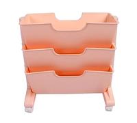 OFFAXE Scaffale d'angolo, 3 scaffali di materiale in plastica animale con un unico design inclinato e una semplice installazione, 4 360 ° REDET SED (Rosa)