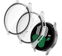 OFFCUP 2 Pezzi Cover con Pellicola Protettiva per Samsung Galaxy Watch 4 40mm, Copertura Completa Custodia Complessiva Rigida HD Clear Pellicola Protettiva Temperato Film